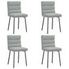 vidaXL Sillas de comedor 4 unidades terciopelo gris claro