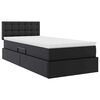 vidaXL Cama con almacenamiento y LED Negro 90 x 200 cm Cuero sint&eacute;tico