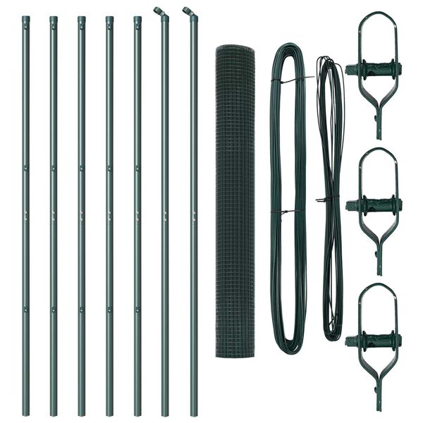 vidaXL Poste de Valla Verde 10 x 1,4 m (malla de 12 x 12 mm)