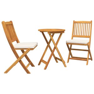 vidaXL Juego Bistro de Jardín 3 pcs Marrón madera maciza de acacia