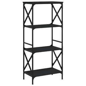 vidaXL Librer&iacute;a de 4 estantes madera ingenier&iacute;a negro 59x35x132 cm
