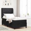 vidaXL Cama tipo Box Spring con colch&oacute;n Negro 190 x 90 cm Poli&eacute;ster