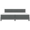 vidaXL Cama tipo Box Spring con colch&oacute;n Gris oscuro 200 x 200 cm tela