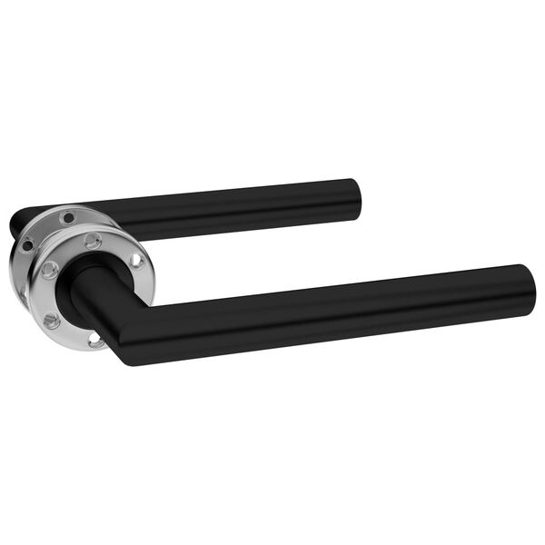 vidaXL Set de manilla puerta con pestillo BB acero inoxidable negro