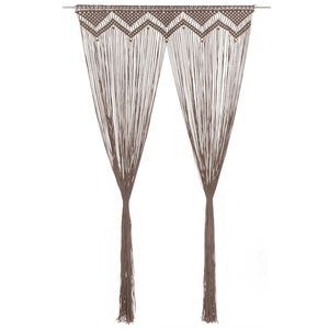 vidaXL Cortina de macram&eacute; algod&oacute;n gris taup&eacute; 140x240 cm