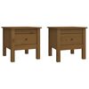 vidaXL Mesa auxiliar 2 uds madera maciza pino marr&oacute;n miel 40x40x39 cm