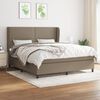 vidaXL Cama box spring con colch&oacute;n tela gris taupe 180x200 cm