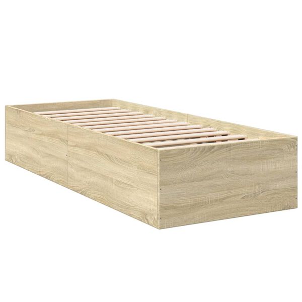 vidaXL Estructura de cama sin colchón madera roble Sonoma 75x190 cm