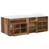 vidaXL Marco de cama loft con armario 3 uds. Madera envejecida