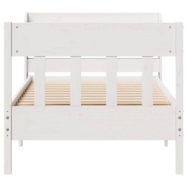 vidaXL Estructura cama sin colch&oacute;n madera maciza pino blanca 100x200cm