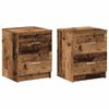 vidaXL Mesitas de noche (2 unidades) con 2 cajones, madera envejecida, 40x36x50 cm
