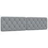 vidaXL Cabecero de cama acolchado tela gris claro 200 cm