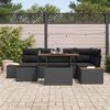 vidaXL Conjunto de sof&aacute; de jard&iacute;n 7 pcs Negro Polirat&aacute;n