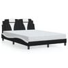 vidaXL Estructura de cama Viana con LED sin colch&oacute;n negro blanco 120x200 cm