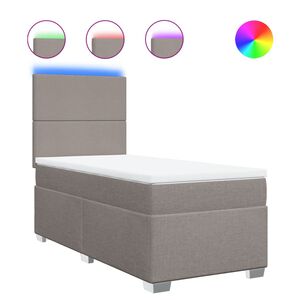 vidaXL Cama box spring con colch&oacute;n tela gris taupe 80x200 cm