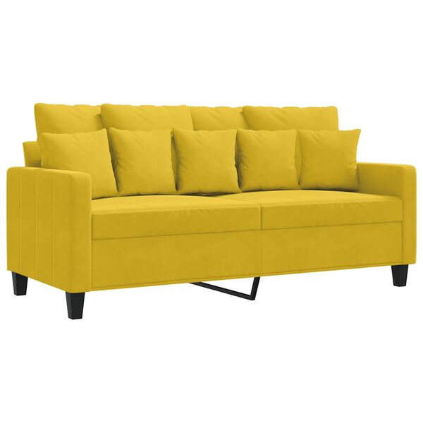 vidaXL Sof&aacute; de 2 plazas terciopelo amarillo 140 cm