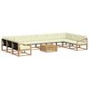 vidaXL Conjunto de sof&aacute;s de exterior 11 uds. Blanco y Crema