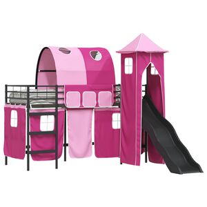 vidaXL Estructura de litera para ni&ntilde;os Negro y Rosa 99,5 x 190 cm