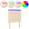 vidaXL Cabecero con luces LED tela crema 90x5x118/128 cm