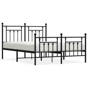 vidaXL Estructura cama sin colch&oacute;n con estribo metal negro 150x200 cm