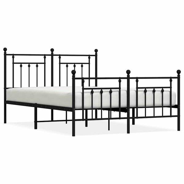 vidaXL Estructura cama sin colchón con estribo metal negro 150x200 cm