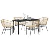 vidaXL Conjunto de Comedor de Jard&iacute;n 5 pcs Marr&oacute;n rat&aacute;n sint&eacute;tico