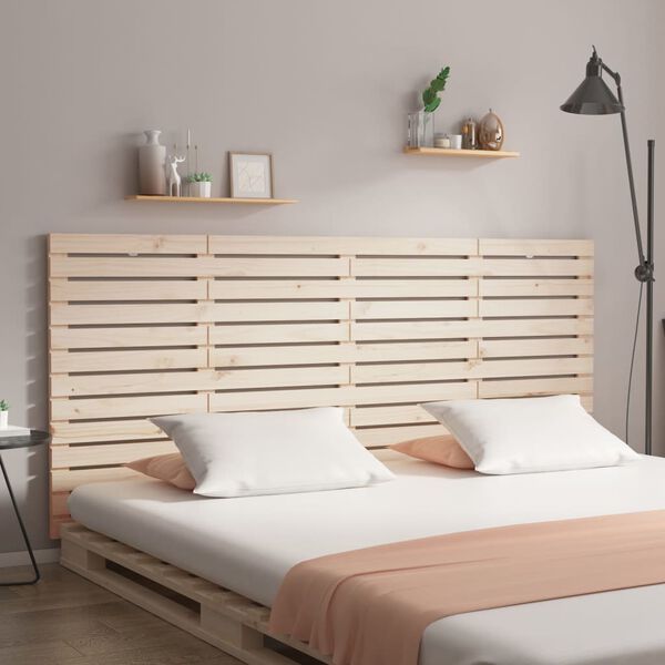 vidaXL Cabecero de cama de pared madera maciza de pino 206x3x91,5 cm