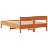 vidaXL Cama sin colch&oacute;n madera maciza de pino marr&oacute;n cera 160x200 cm