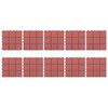 vidaXL Tile de Decking 10 pcs Rojo 30,5 x 30,5 x 2,2 cm Polipropileno