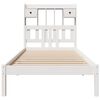 vidaXL Cama con estanter&iacute;a sin colch&oacute;n madera maciza blanco 90x200 cm