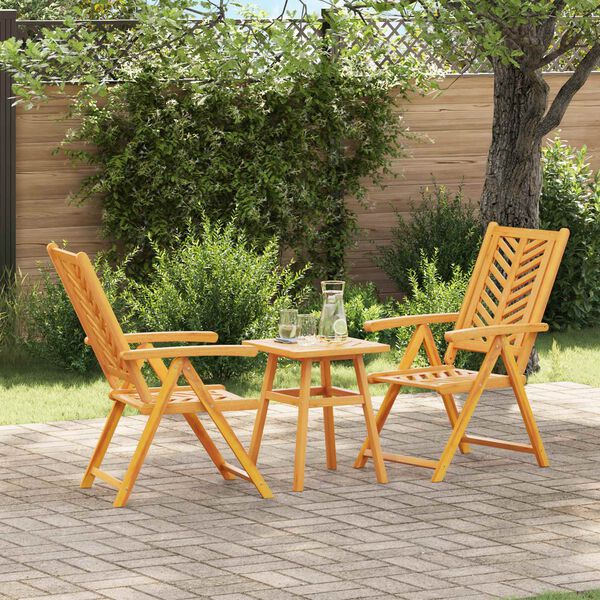 vidaXL Conjunto de Comedor de Jard&iacute;n 3 pcs Marr&oacute;n
