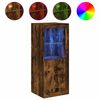 vidaXL Aparador con luces LED roble ahumado 41x37x100 cm