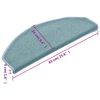 vidaXL Felpudos para escaleras 15 unidades 65x24x4 cm Azul Mar Semicircular Grande