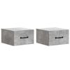 vidaXL Mesita de Noche de Pared 2 pcs Gris Hormig&oacute;n 34,5 x 33 x 20 cm