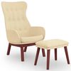 vidaXL Sill&oacute;n de relax con taburete tela color crema