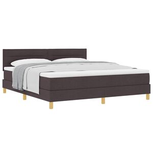 vidaXL Cama tipo Box Spring Marr&oacute;n Oscuro 180 x 200 cm tela