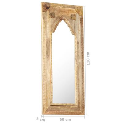 vidaXL Espejo de madera maciza de mango 50x3x110 cm