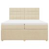 vidaXL Cama box spring con colch&oacute;n tela color crema 200x200 cm