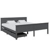 vidaXL Estructura de cama 2 cajones madera pino gris oscuro 200x200 cm