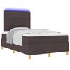 vidaXL Cama Box Spring LED con colch&oacute;n Marr&oacute;n Oscuro 120 x 200 cm tela
