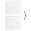 vidaXL Aparador de madera contrachapada blanco 91x29,5x75 cm