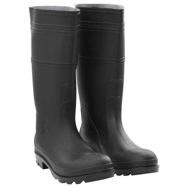 vidaXL Botas de agua negro n&uacute;mero 45 PVC