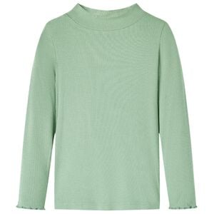 Camiseta infantil manga larga cuello alto color menta oscuro 128