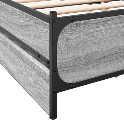 vidaXL Cama con cajones madera ingeniería gris Sonoma 120x200 cm