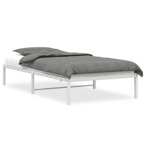 vidaXL Estructura de cama sin colch&oacute;n metal blanco 107x203 cm