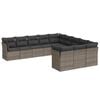 vidaXL Set de sof&aacute;s de jard&iacute;n 11 pzas y cojines rat&aacute;n sint&eacute;tico gris