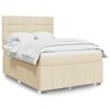 vidaXL Cama box spring con colch&oacute;n tela color crema 140x190 cm