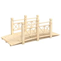 vidaXL Puente de jardín con barandillas madera de abeto 150x67x56cm