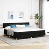 vidaXL Cama tipo Box Spring con colch&oacute;n Negro 200 x 200 cm Poli&eacute;ster