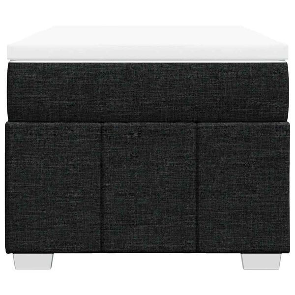 vidaXL Cama box spring con colch&oacute;n tela negro 100x200 cm